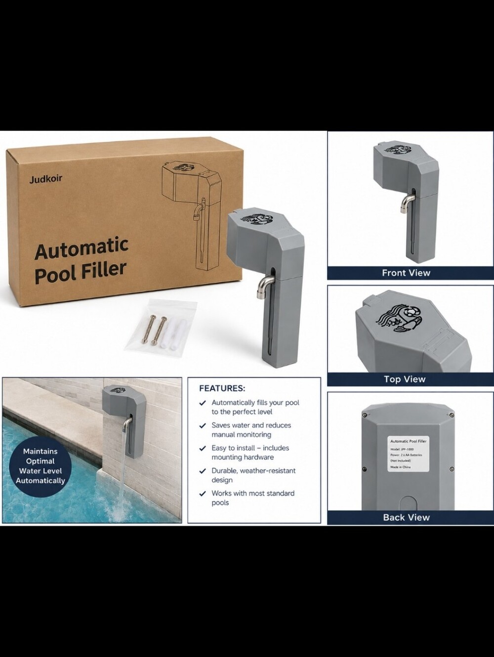 Judkoir Automatic Pool Filler Gray